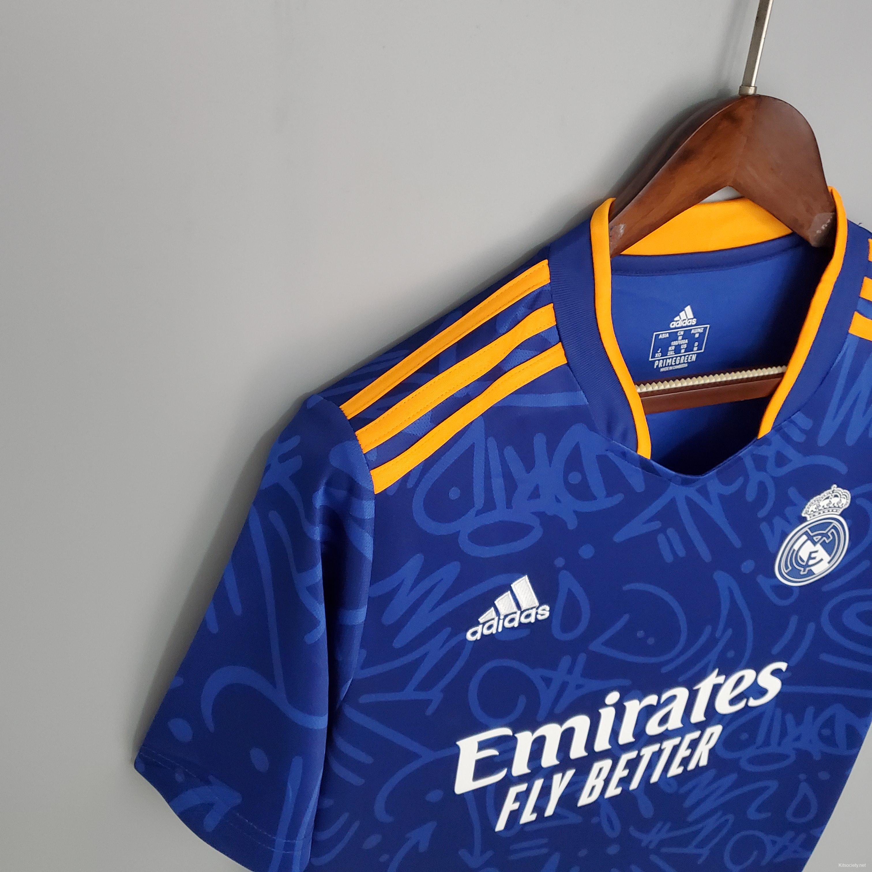 Adidas Real Madrid Home 21-22 soccer jersey White Blue Orange Size