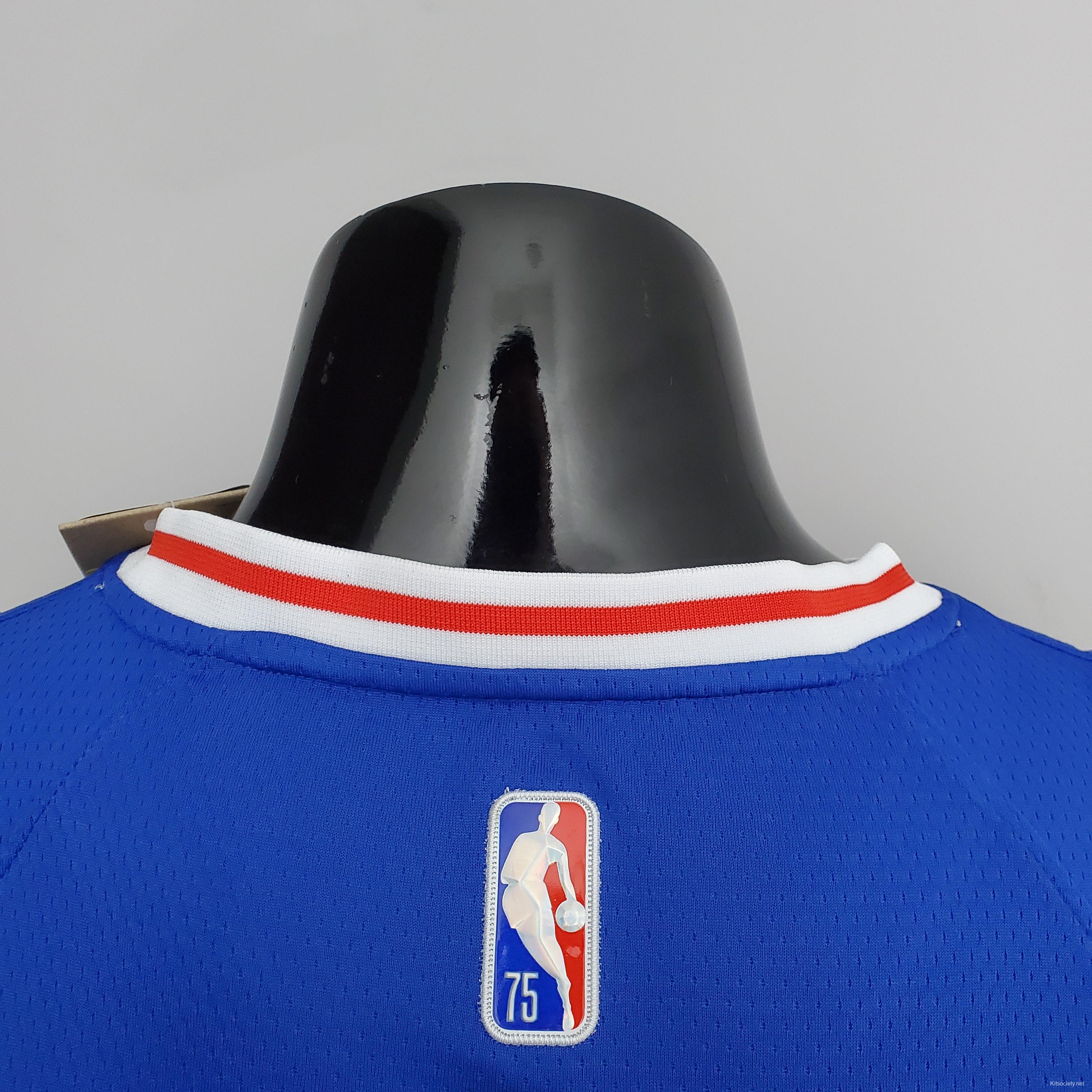 75th Anniversary Philadelphia 76ers MAXEY#0 Blue NBA Jersey - Kitsociety