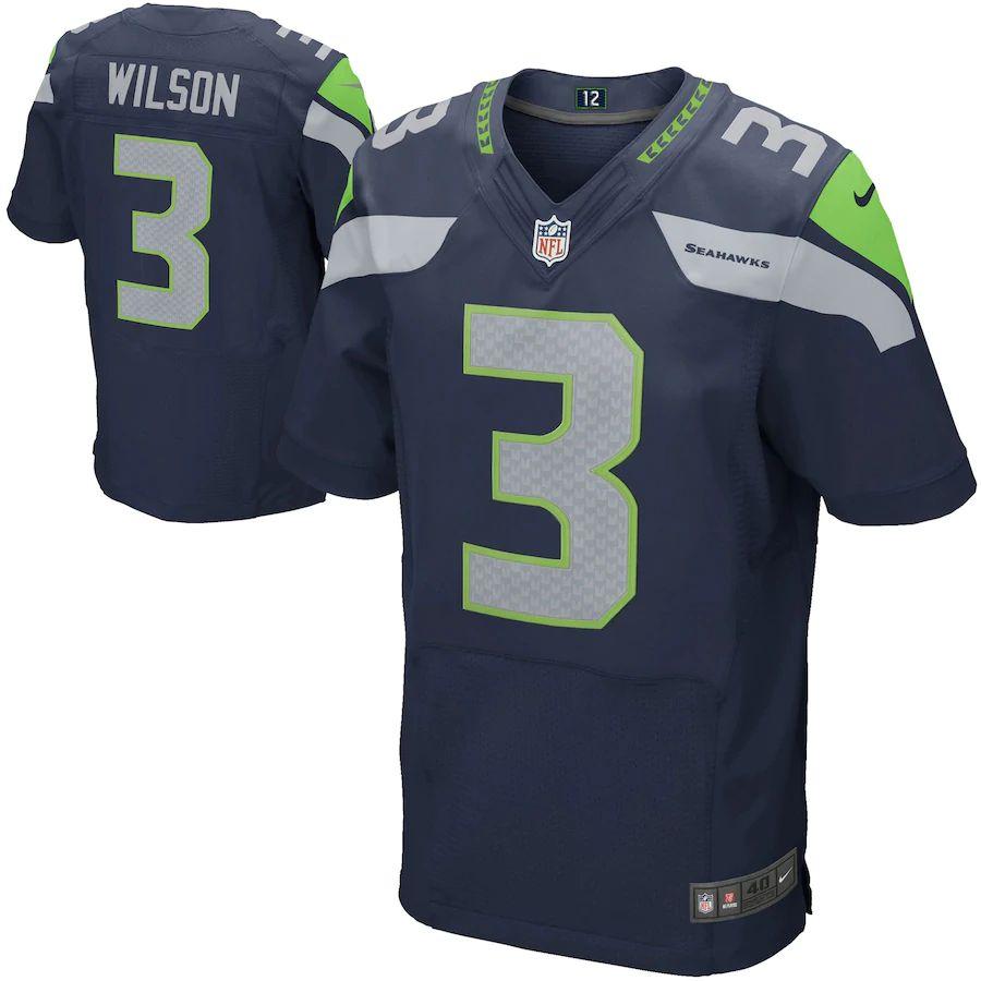 Men's Nike Russell Wilson College Navy Seattle Seahawks Game Player Jersey