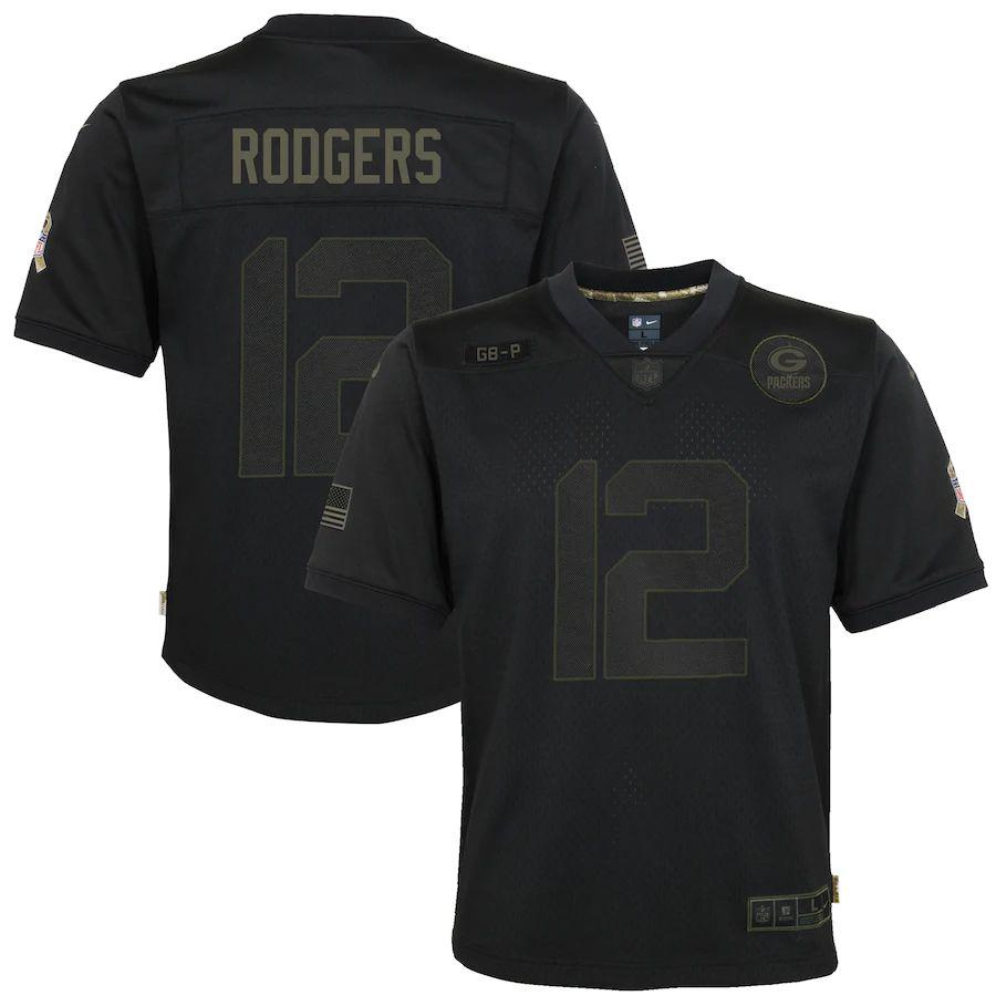 Youth Aaron Rodgers Black 2020 Salute to Service Player Limited Team Jersey  - Kitsociety