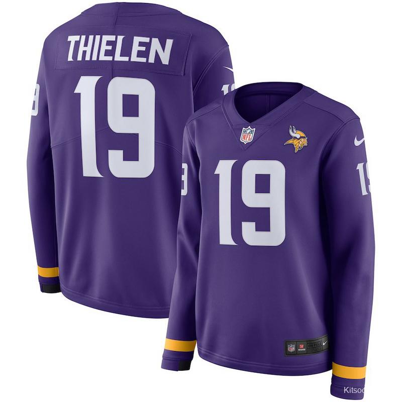 Women's Adam Thielen Purple Therma Long Sleeve Player Limited Team