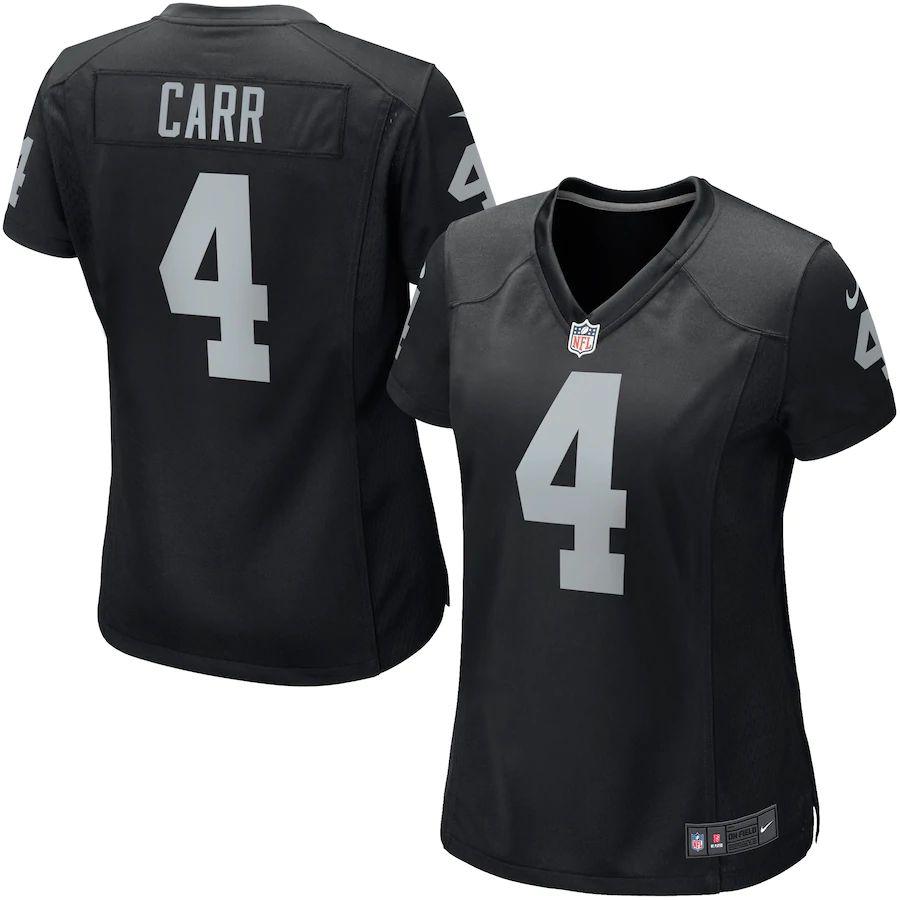 Women's Derek Carr Black Therma Long Sleeve Player Limited Team Jersey -  Kitsociety