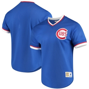 Men's Royal Cooperstown Collection Mesh Wordmark V-Neck Throwback