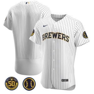 Men's Nike Cream Milwaukee Brewers Alternate 2020 Authentic Team Jersey