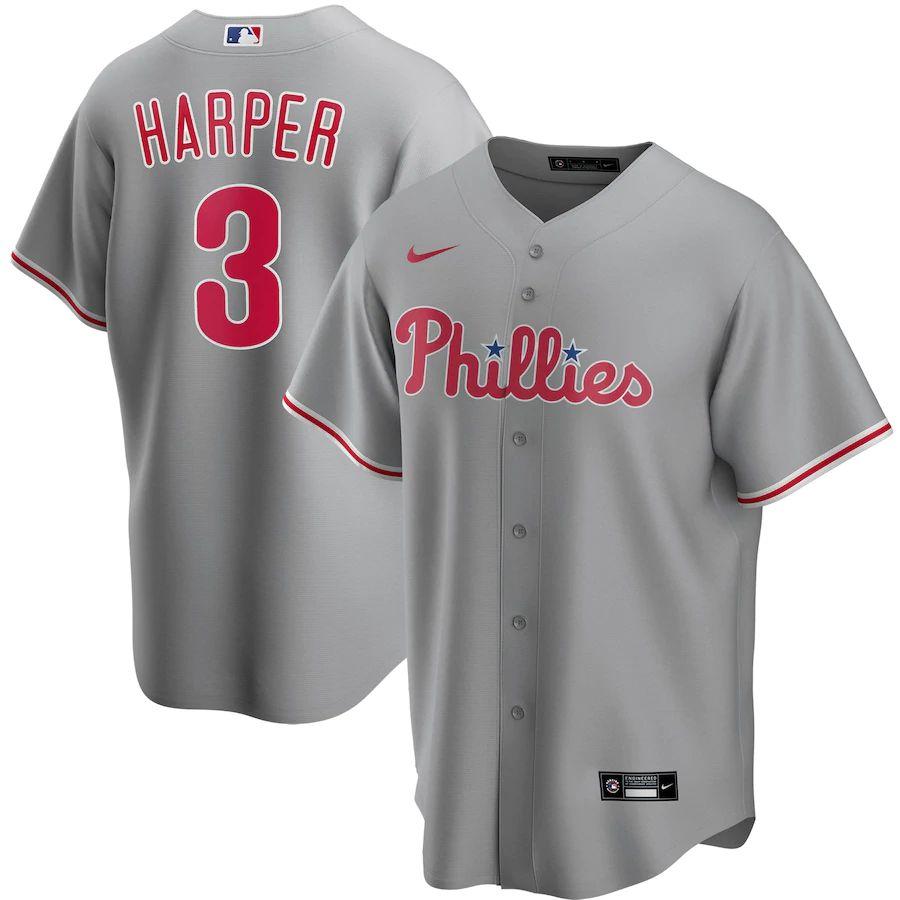 Youth Bryce Harper Gray Road 2020 Player Team Jersey - Kitsociety