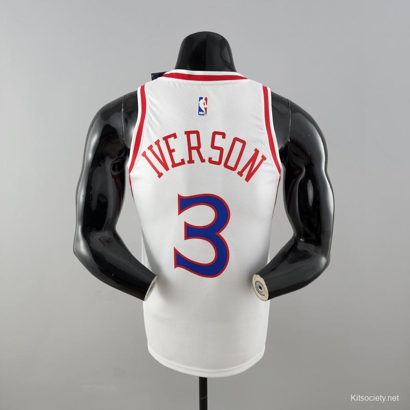 Rookie Philadelphia 76ers Iverson #3 Red NBA Jersey - Kitsociety
