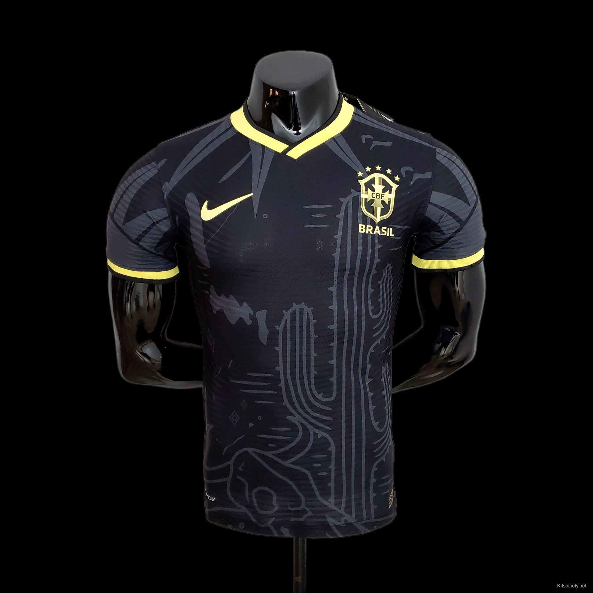 Brazil 2022 Black Football Jersey –