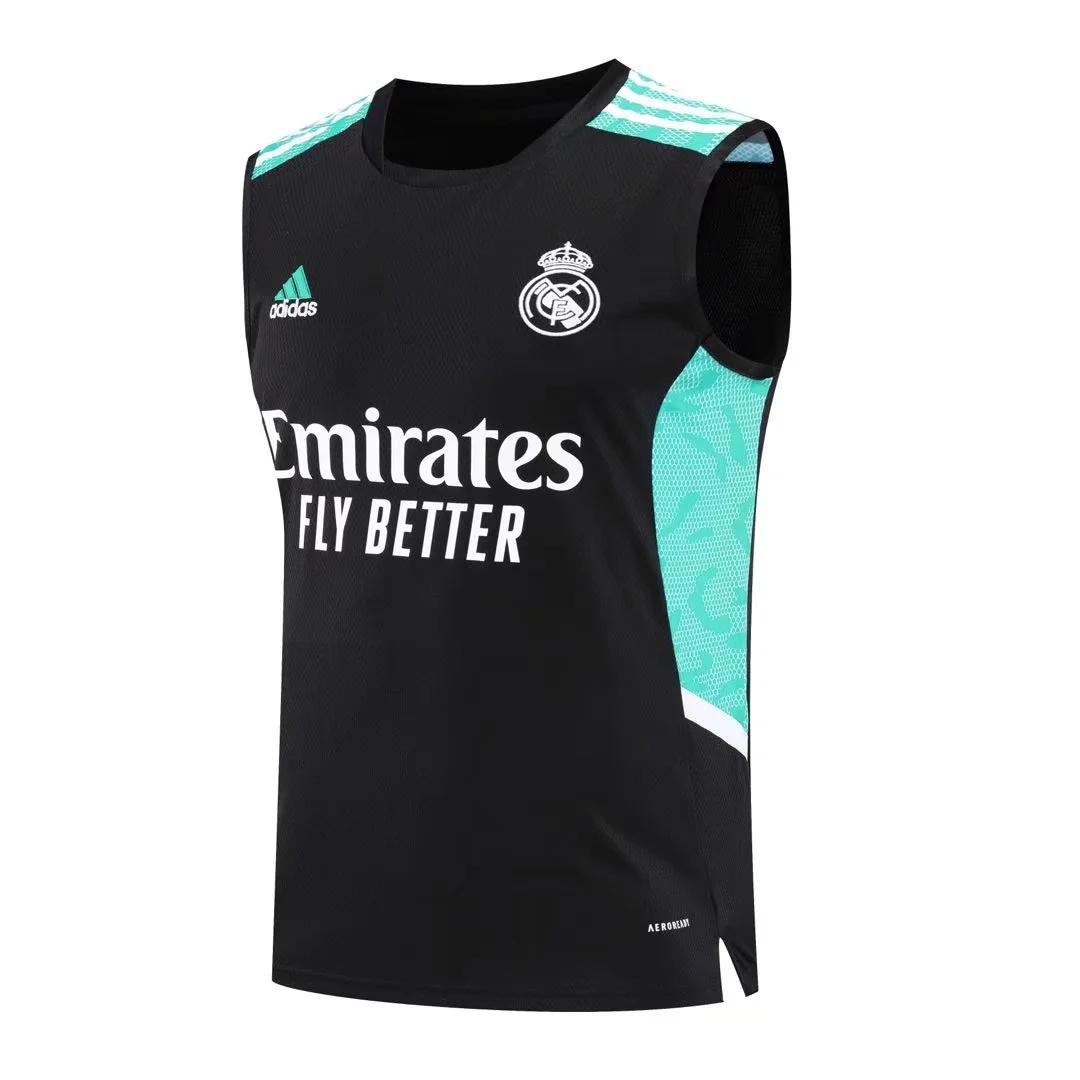 22/23 Real Madrid Pre-match Training Jersey Black Vest - Kitsociety