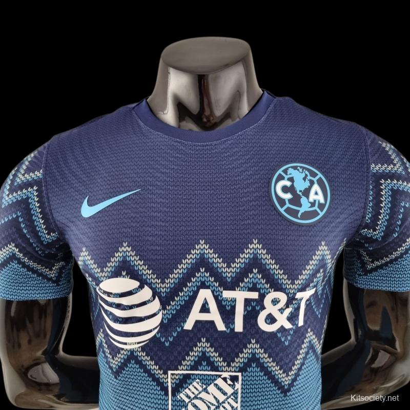 23-24 Club America Away Blue Soccer Jersey - Kitsociety