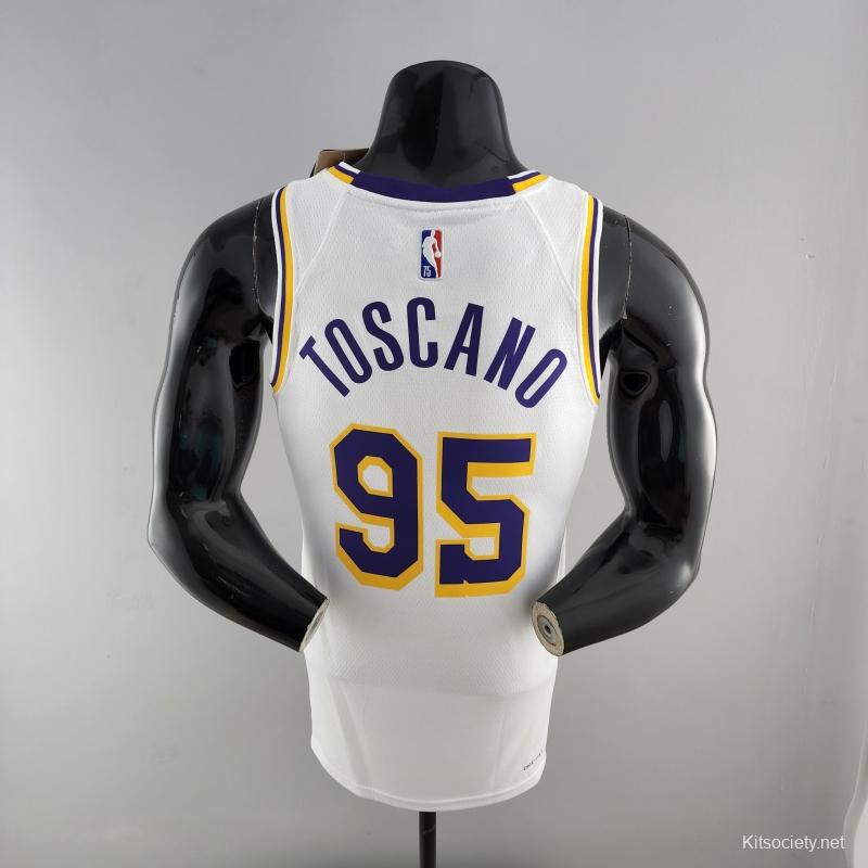 75th Anniversary TOSCANO #95 Los Angeles Lakers White NBA Jersey -  Kitsociety