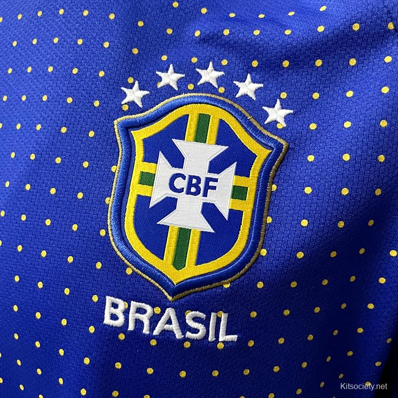 Retro 2006 Brazil Away Blue Jersey - Kitsociety