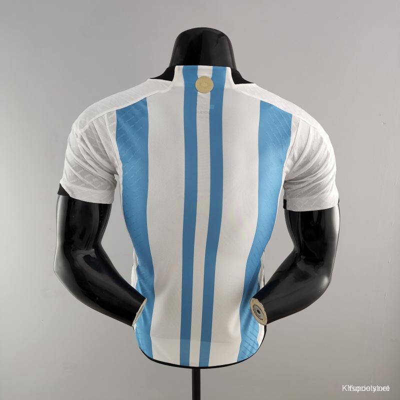 Player Version 3 Stars 2022 Argentina MESSI #10 Home Jersey With World Cup  Champion Patches - Kitsociety