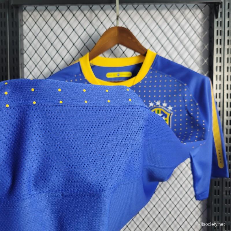 Retro 2006 Brazil Away Blue Jersey - Kitsociety