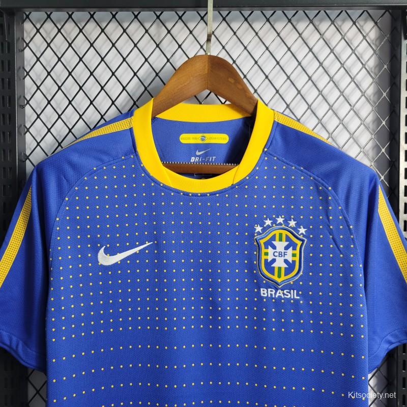 Retro 2006 Brazil Away Blue Jersey - Kitsociety