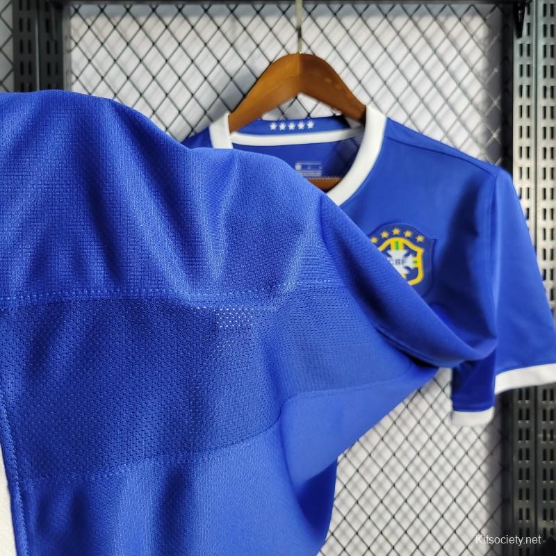 Retro 2006 Brazil Away Blue Jersey - Kitsociety