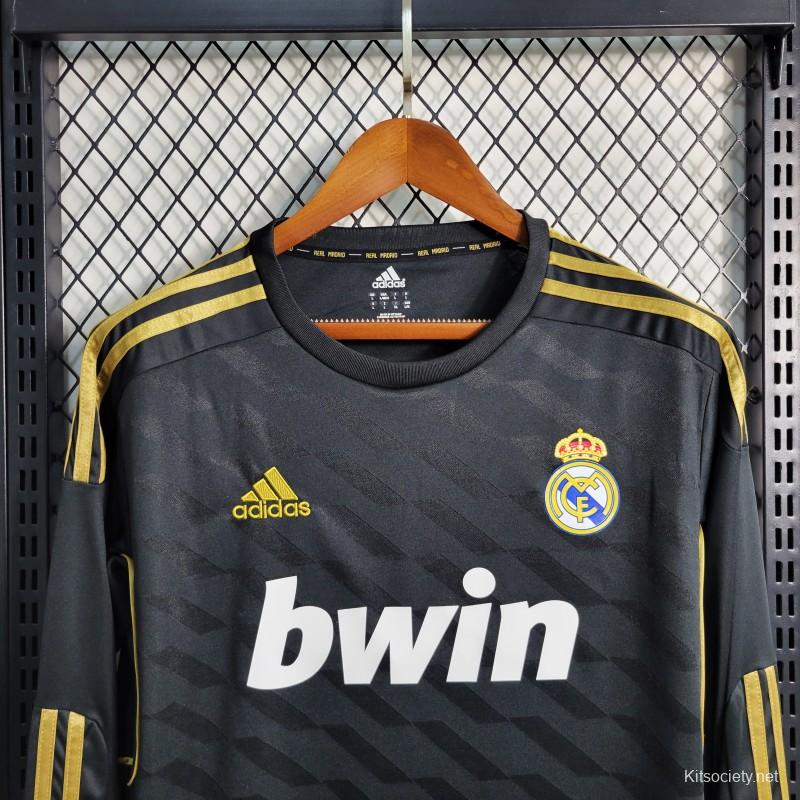 Real Madrid Soccer Jersey Away Long Sleeve Kit (Shirt+Short) Retro Replica  2011/12