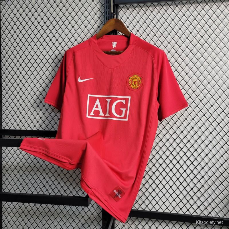 Manchester United 2007- 08 Retro Full Sleeve Jersey Retro