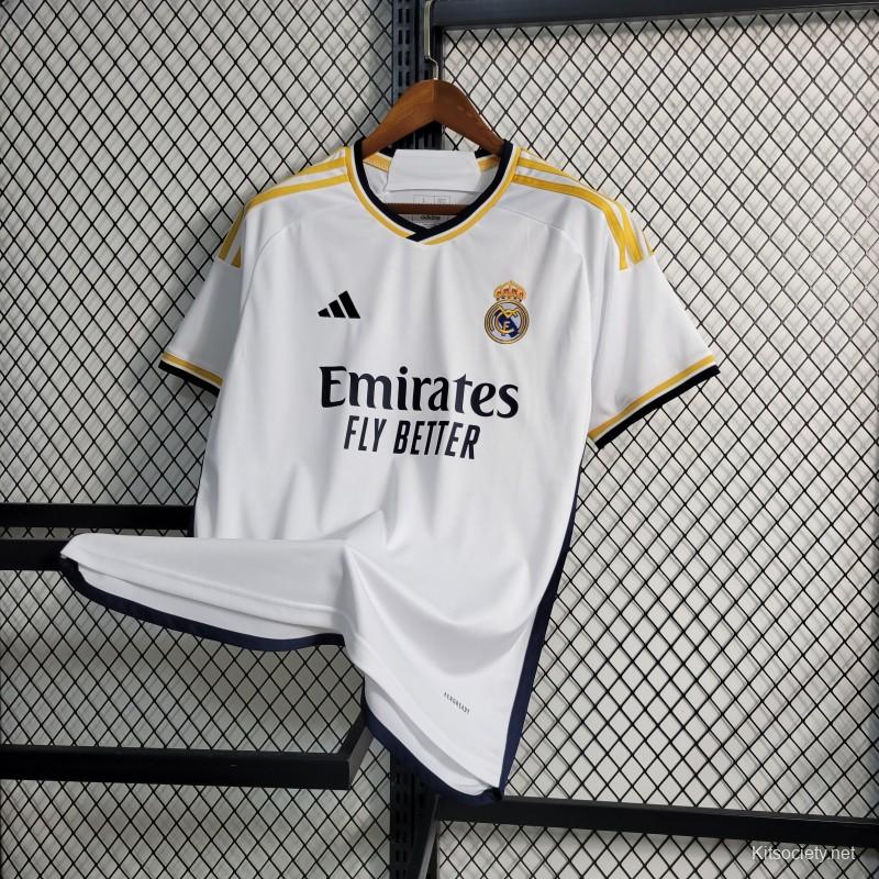 23/24 Real Madrid Home Long Sleeve Jersey - Kitsociety