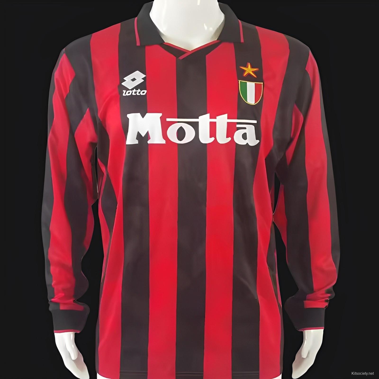 Retro 93/94 AC Milan home Soccer Jersey - Kitsociety