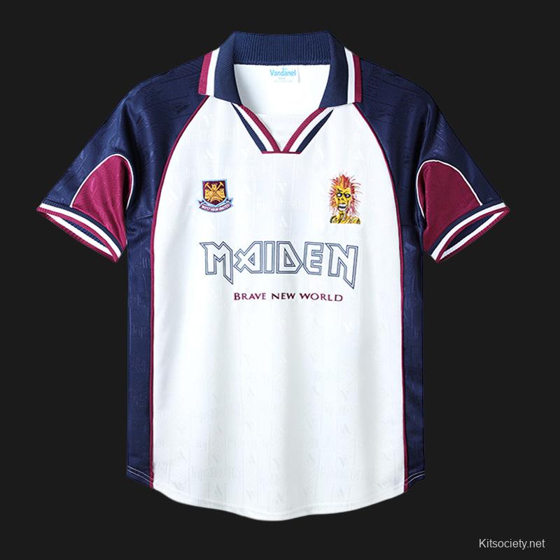 1999 West Ham x Iron Maiden Retro Jersey Classic Shirt