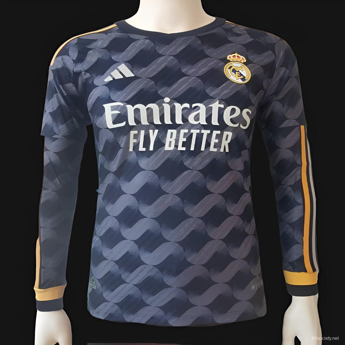 Player Version 22/23 Long Sleeve Real Madrid Home Soccer Jersey - Kitsociety