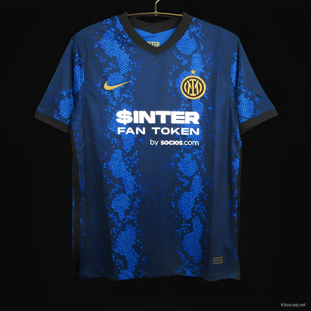 Inter Milan Soccer Jersey 21-22 Away White Soccer Shirt (Player Version)